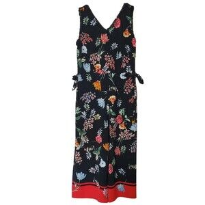 Carolina Belle Montreal Floral Jumpsuit Size 4 Tropical Sleeveless Wide Leg